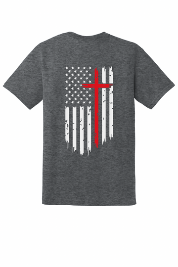 Humble Men’s Cross Flag Tee – Charcoal