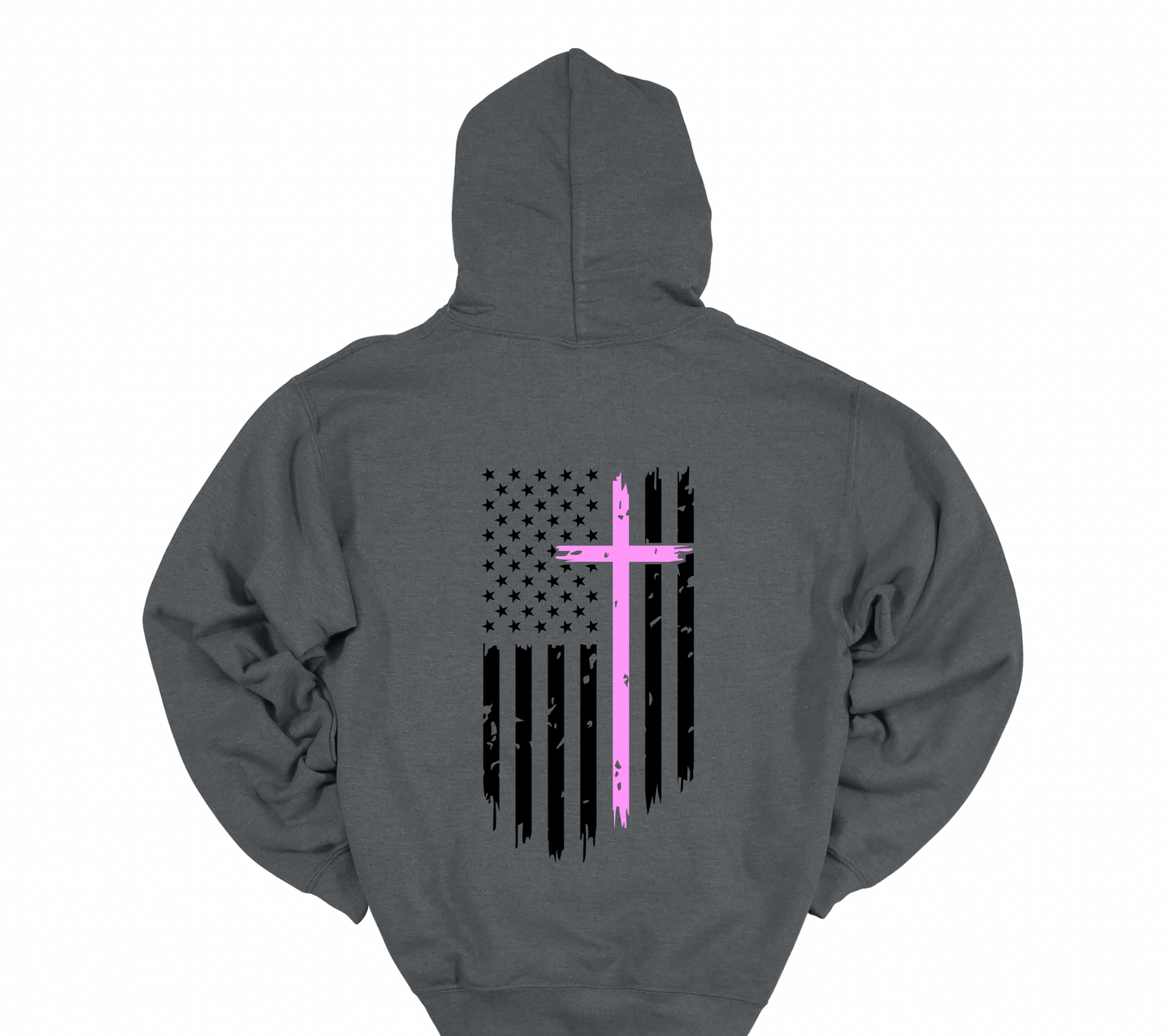 Pink Cross with Black Flag