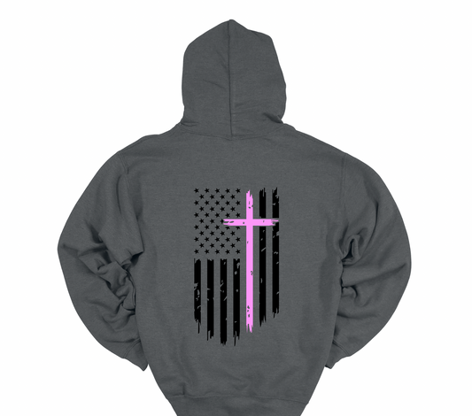 Pink Cross with Black Flag