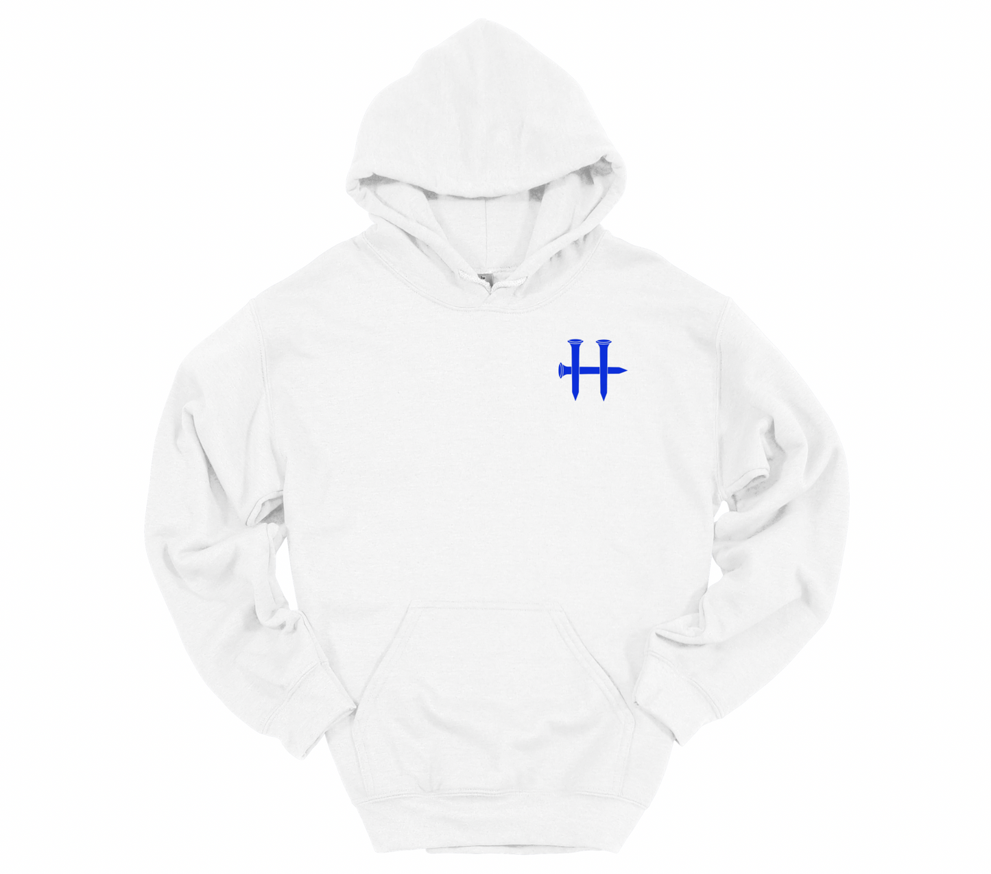 Faith Over Flag Hoodie – White | Black Flag & Blue Cross