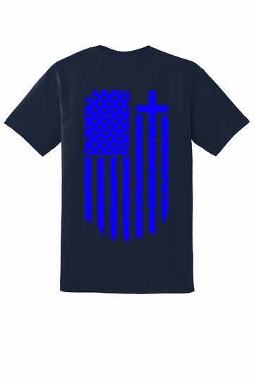 Men’s Faith & Freedom T-Shirt –Flag Cross  | Police Collection