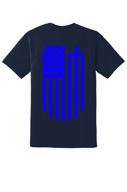 Men’s Faith & Freedom T-Shirt –Flag Cross  | Police Collection