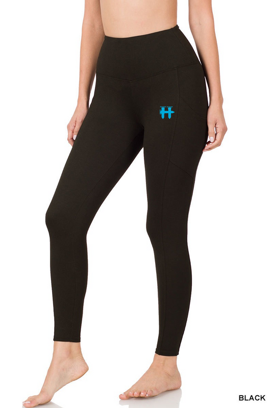 H THIGH LEGGINS BLK/BBLU