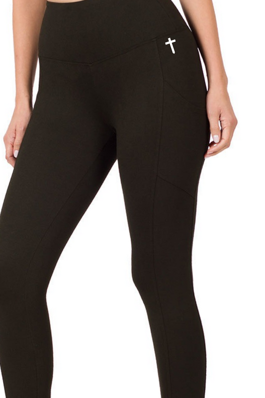 CROSS HIP LEGGINS BLK/WHT