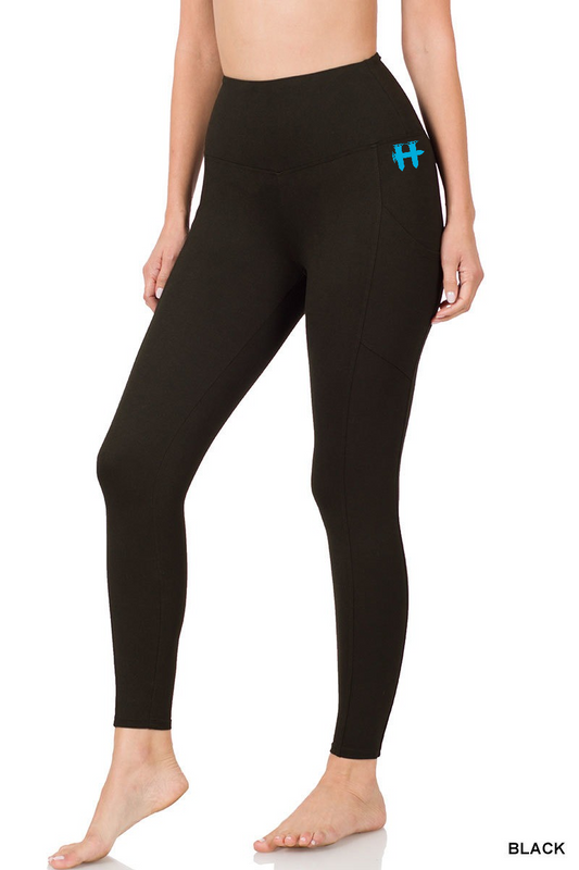 H HIP LEGGINS BLK/BBLU